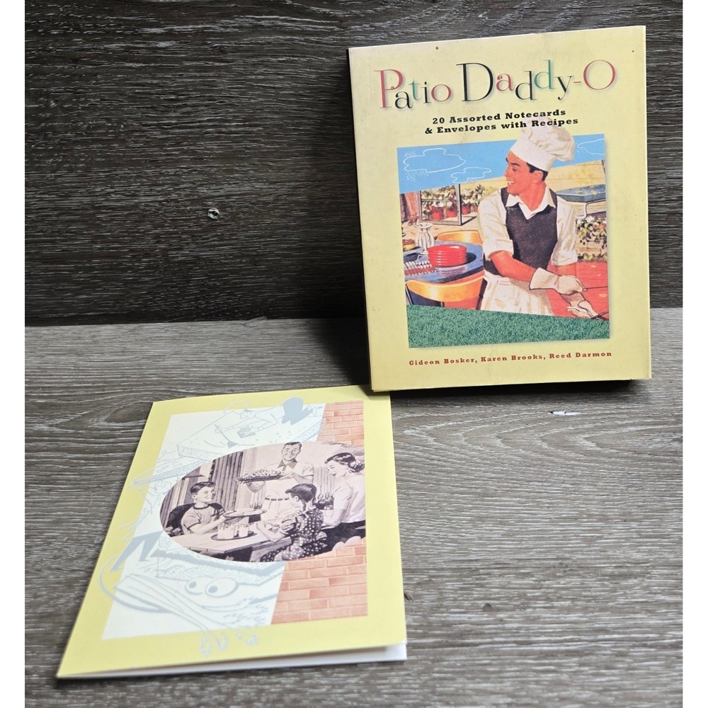 Patio Daddy-O 20 Notecards Envelopes with Recipes Chronicle Books Retro BBQ 1996